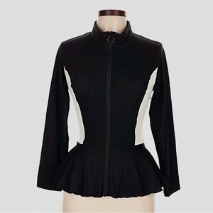 AB Butter Black Peplum Yoga Jacket